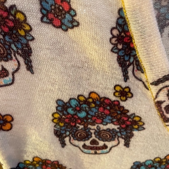 NWOT! CASHMERE! V neck sz S soft Candy Skull Sweater - Picture 8 of 9